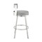 Armen Living Lynof Swivel Bar Stool in Brushed Stainless Steel with Light Gray Faux Leather 840254335523 - alternate 2